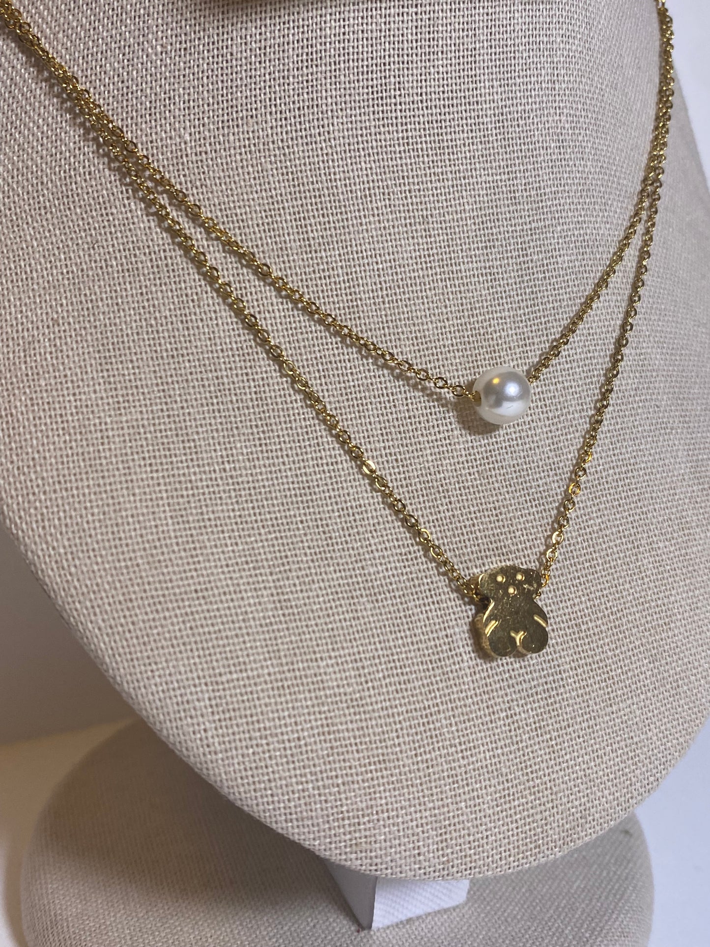 Teddy Bear Layer Necklace