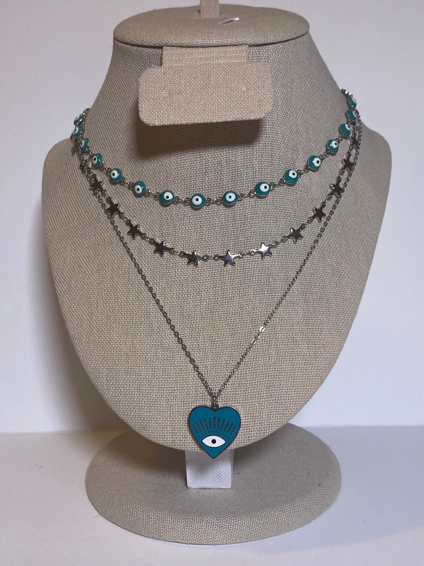 Blue Evil Eye Protection Layer Necklace