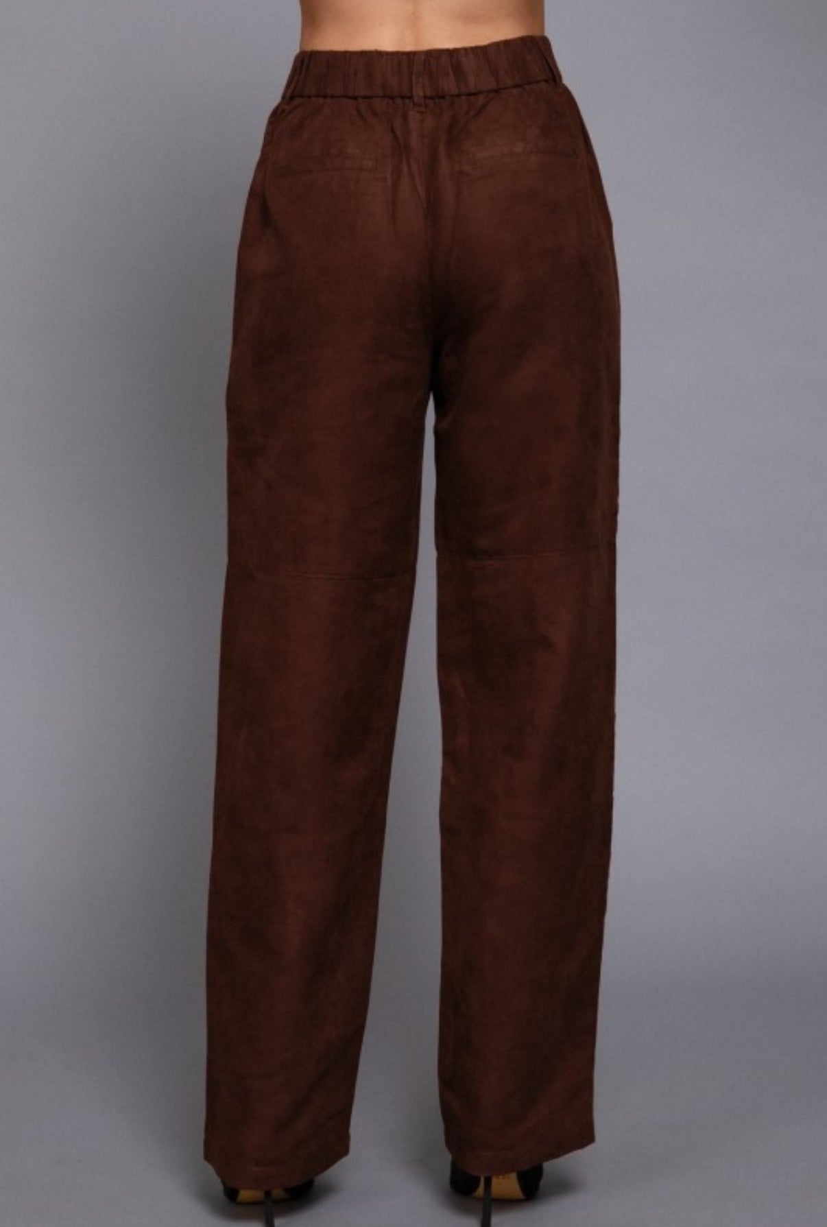 Faux Suede Straight Pants