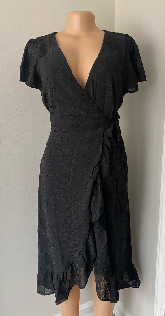Floral Jacquard Satin Midi Dress