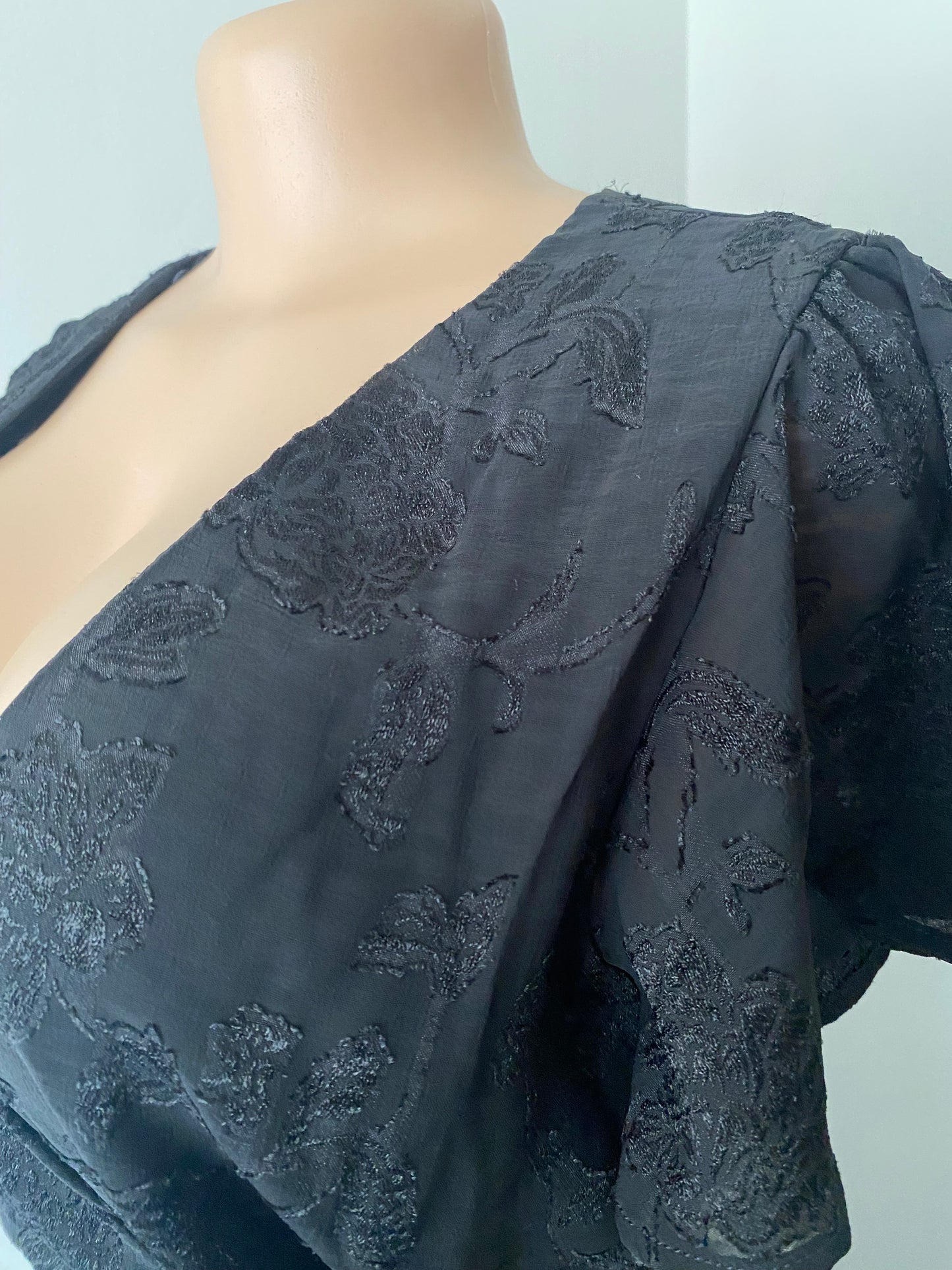 Floral Jacquard Satin Midi Dress