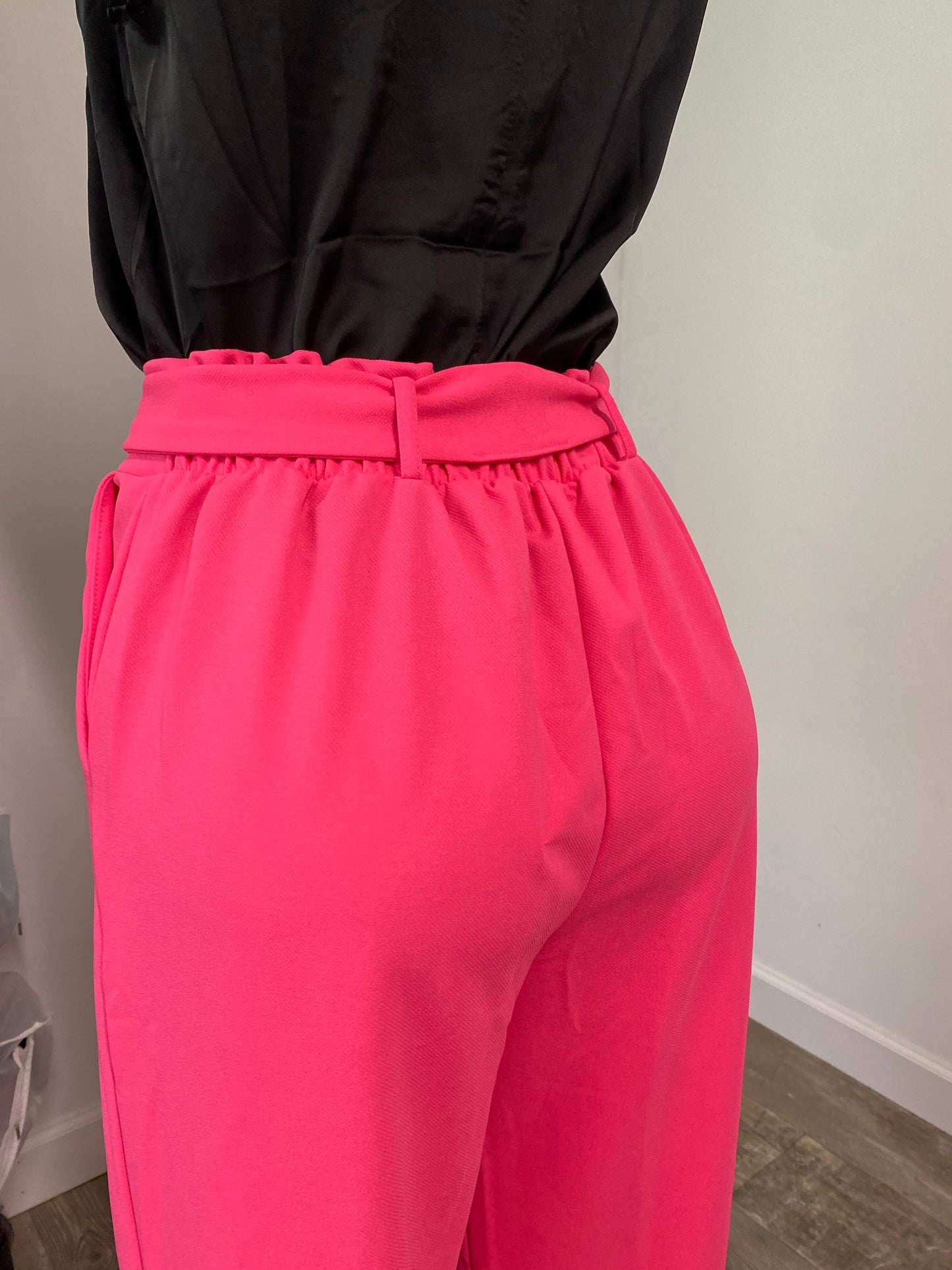 Hot Pink Waist Tie Pants