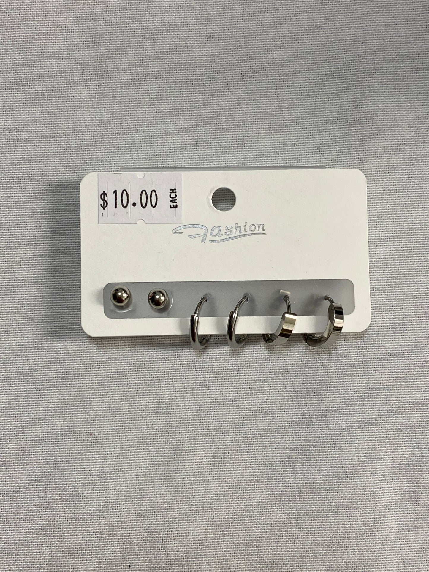 Mini Hoop Silver Earrings Set