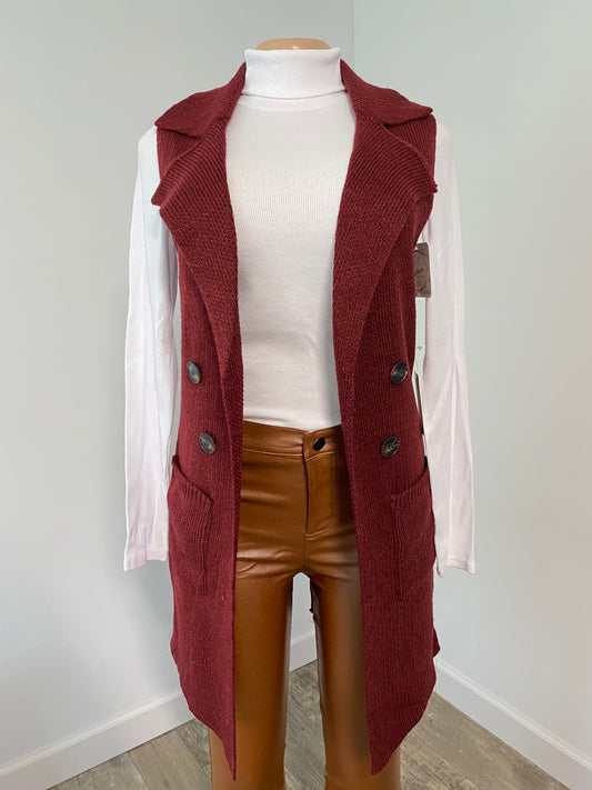 Sleeveless Knit Cardigan (S - 2XL)
