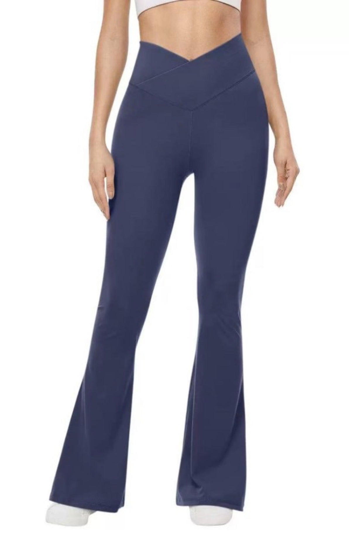 Crossover Waisted Butt Lift Flare Leggings