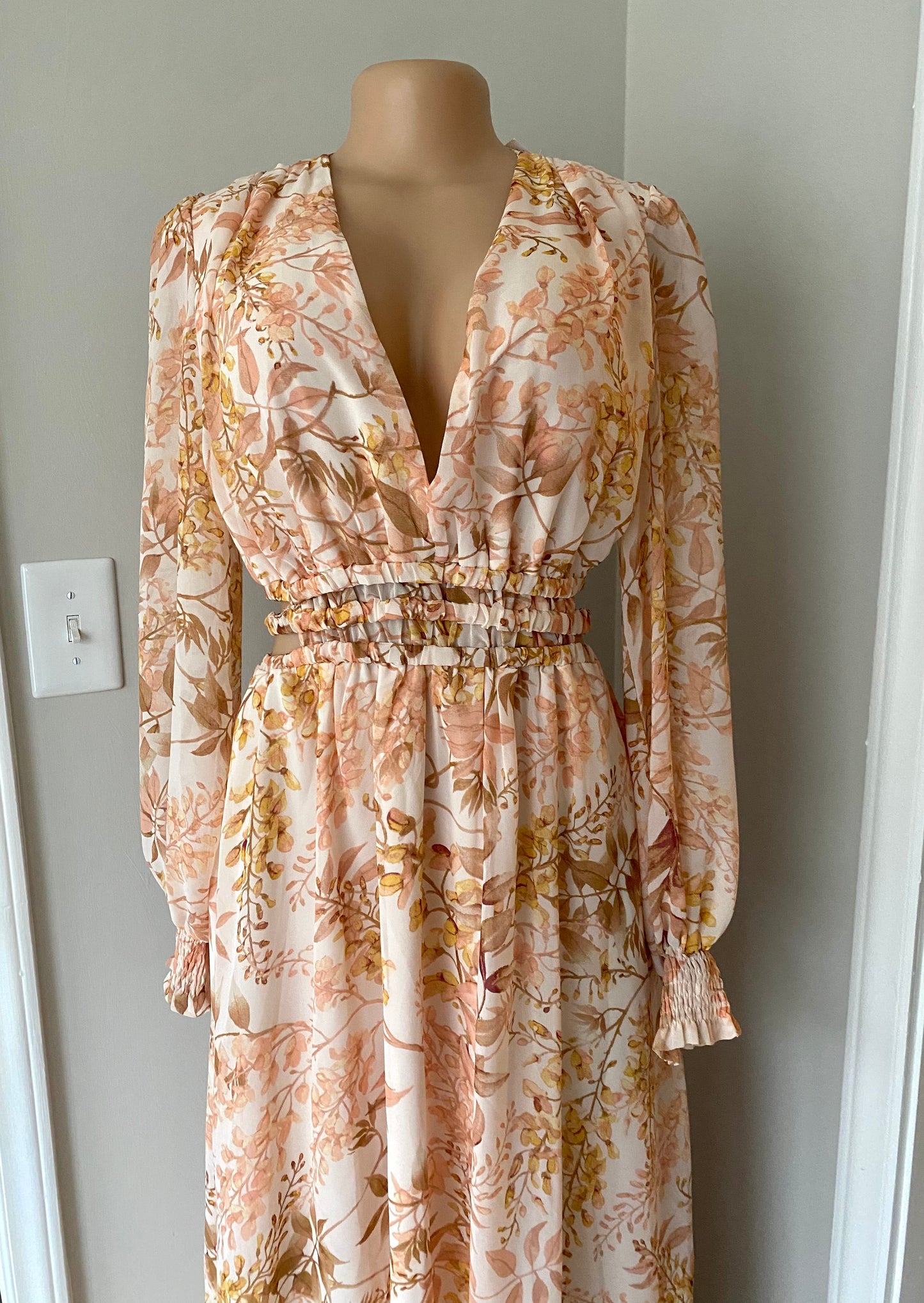 Peach Garden Maxi Dress