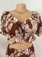 Jazmín floral Top and Skirt Set