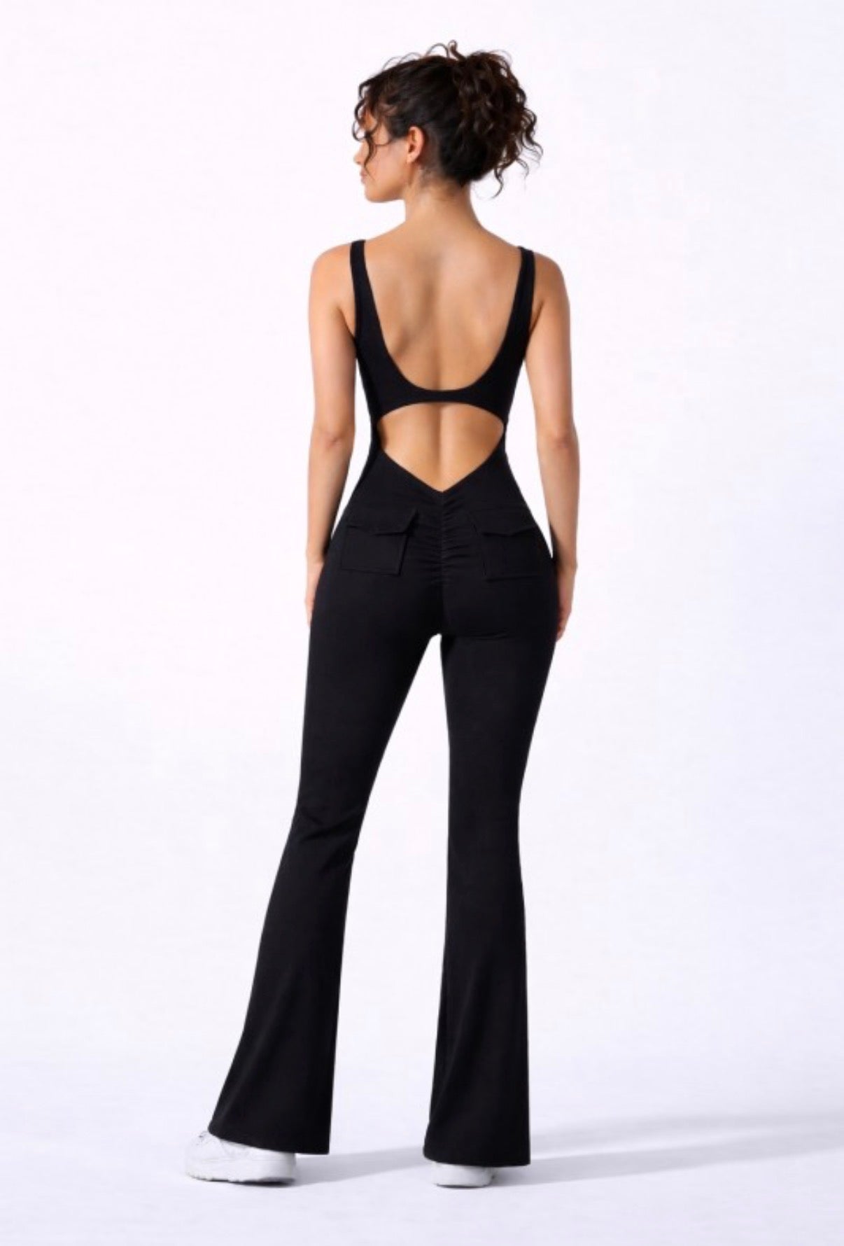 Open Back Flare Jumpsuit