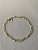 8” Figaro chain 925 Italy Sterling Silver Bracelet