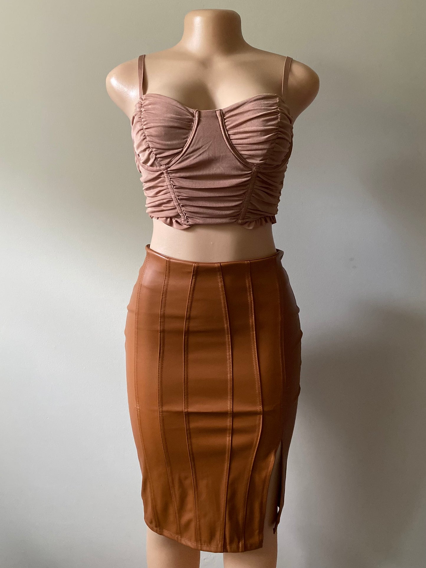Vivian Faux Leather Pencil Skirt