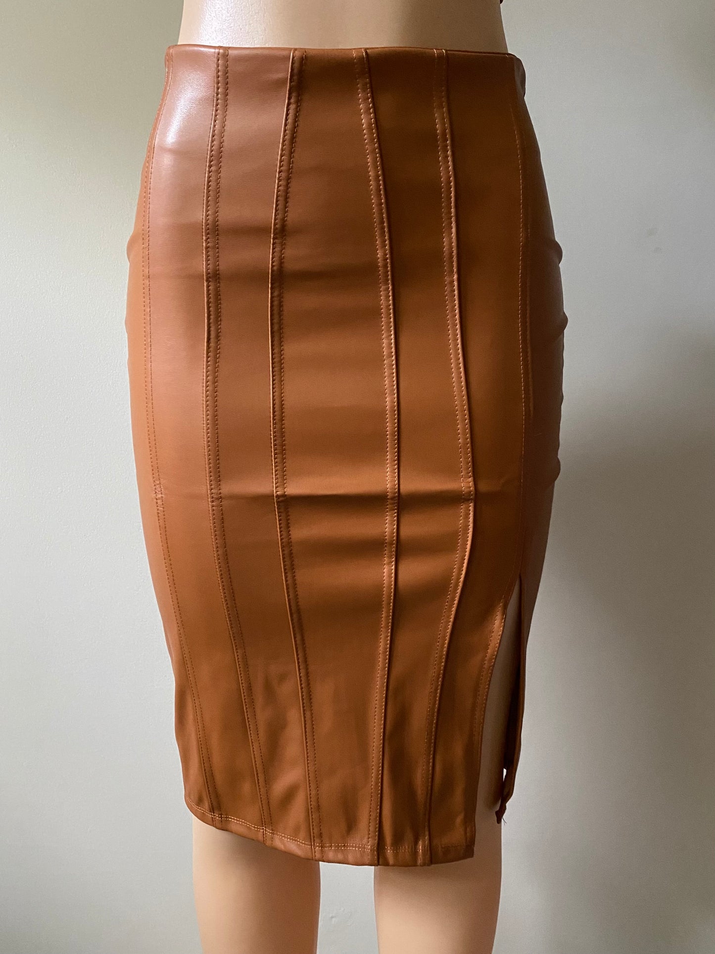 Vivian Faux Leather Pencil Skirt