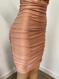 Bodycon Ruched Double-Layer Dress
