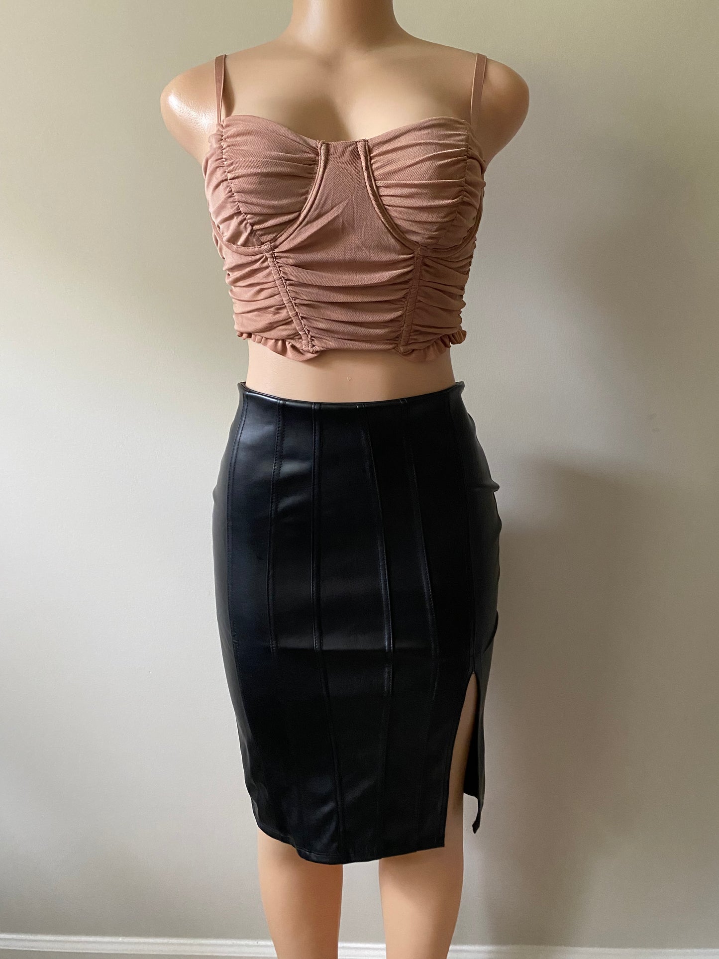Vivian Faux Leather Pencil Skirt