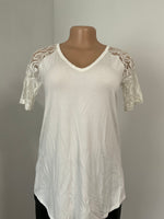 White Shoulder Lace Blouse