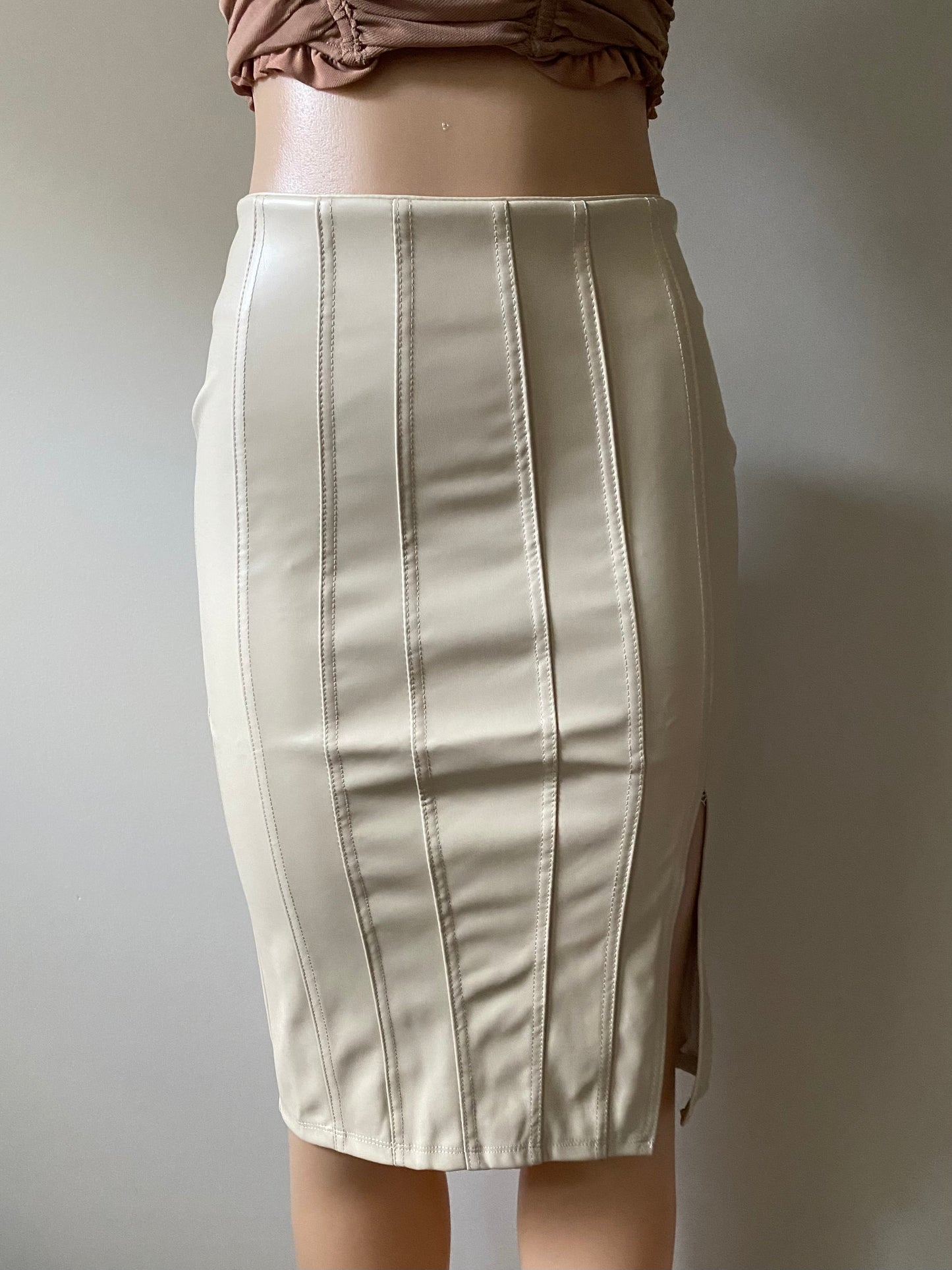 Vivian Faux Leather Pencil Skirt