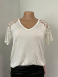 White Shoulder Lace Blouse