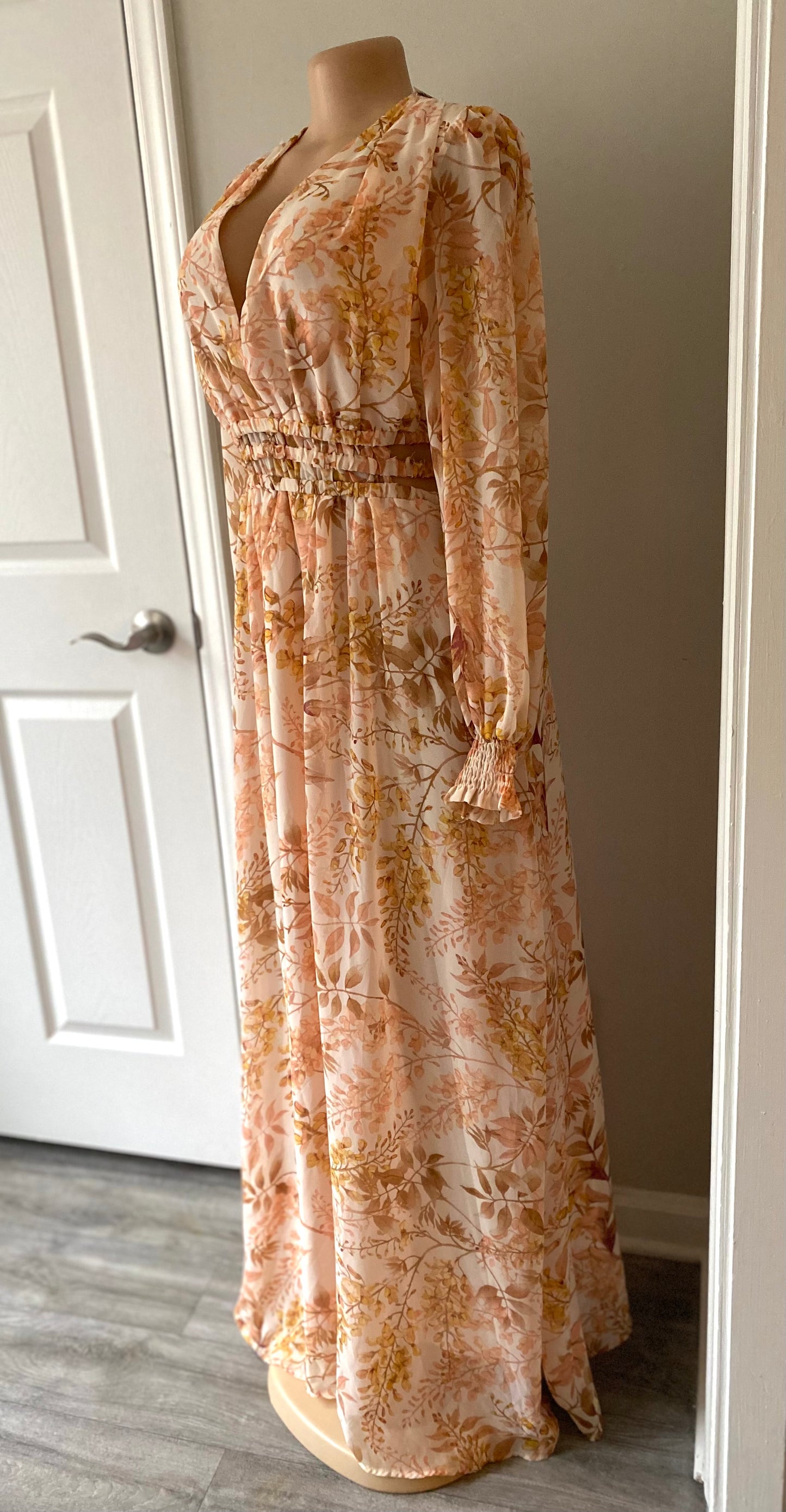 Peach Garden Maxi Dress