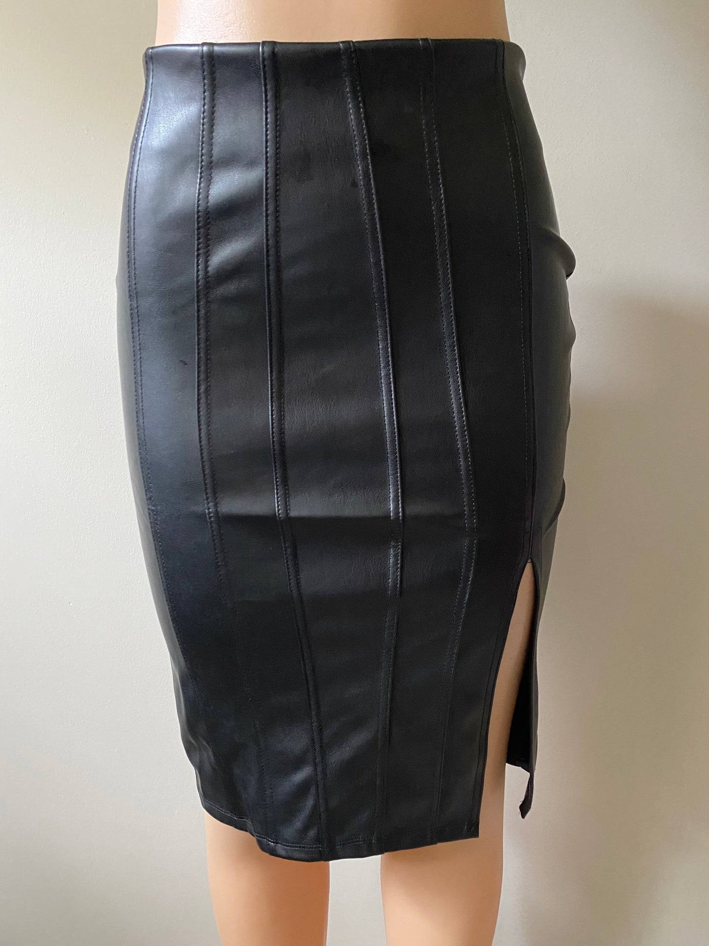 Vivian Faux Leather Pencil Skirt