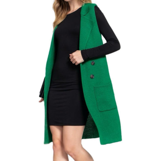 Sleeveless Knit Cardigan (S - 2XL)