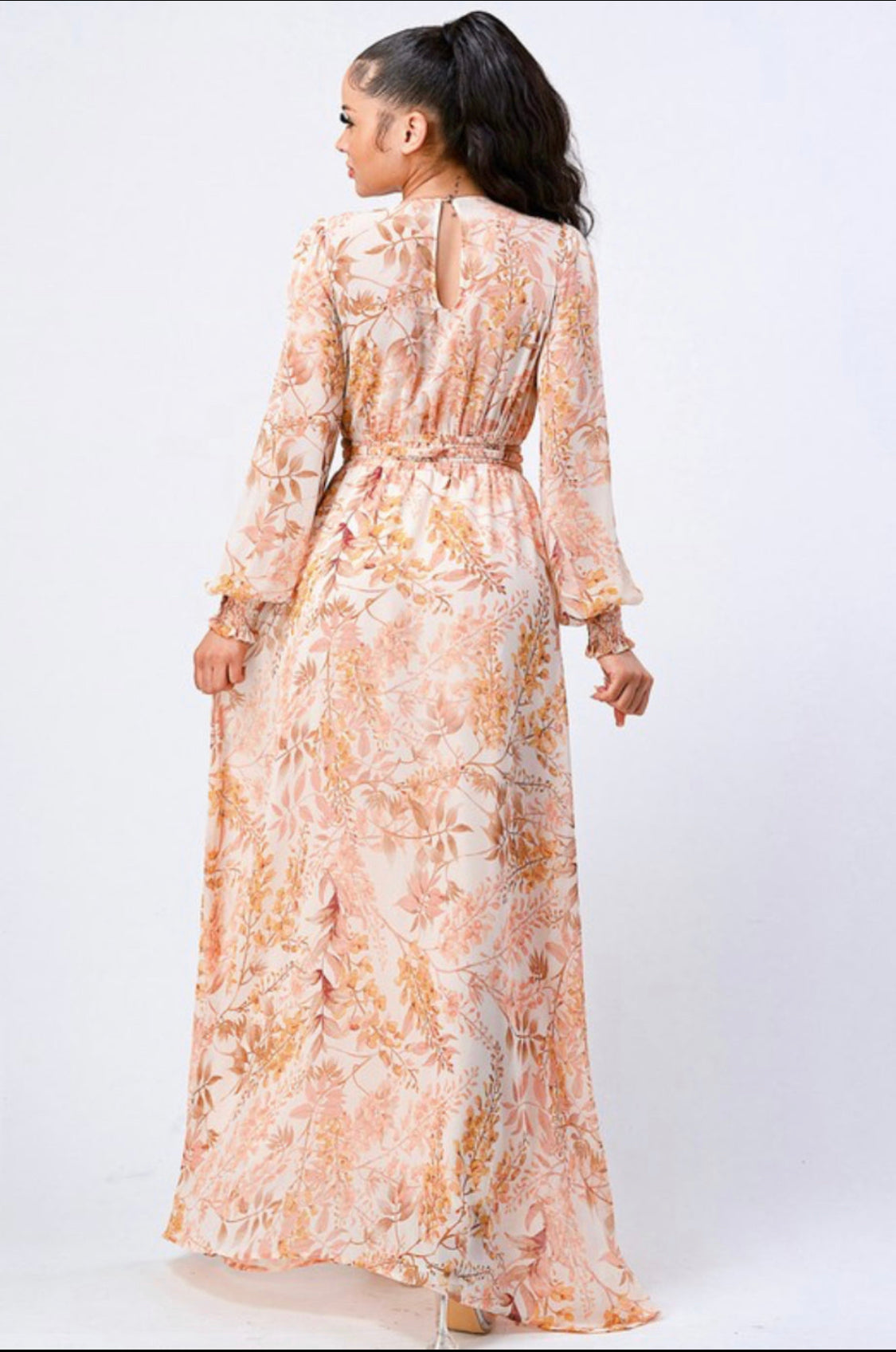 Peach Garden Maxi Dress