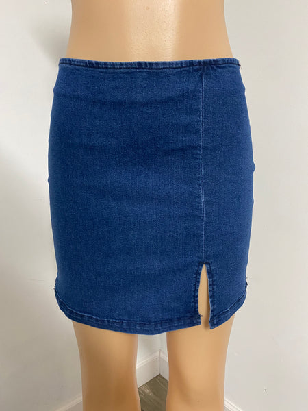 Stretchy Denim Mini Skirt