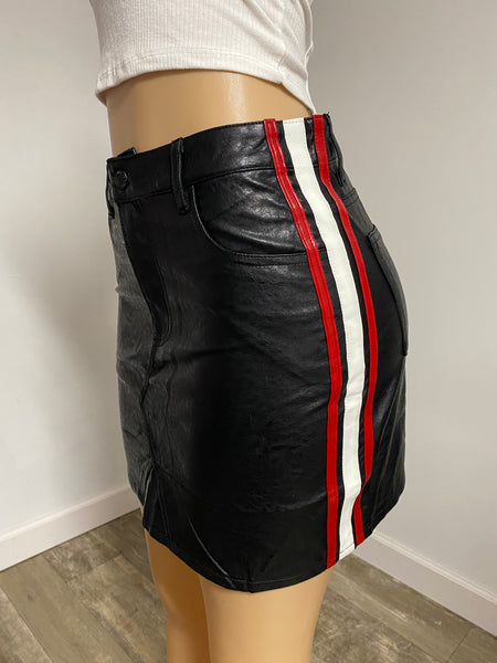 PU Faux Leather Black Skirt
