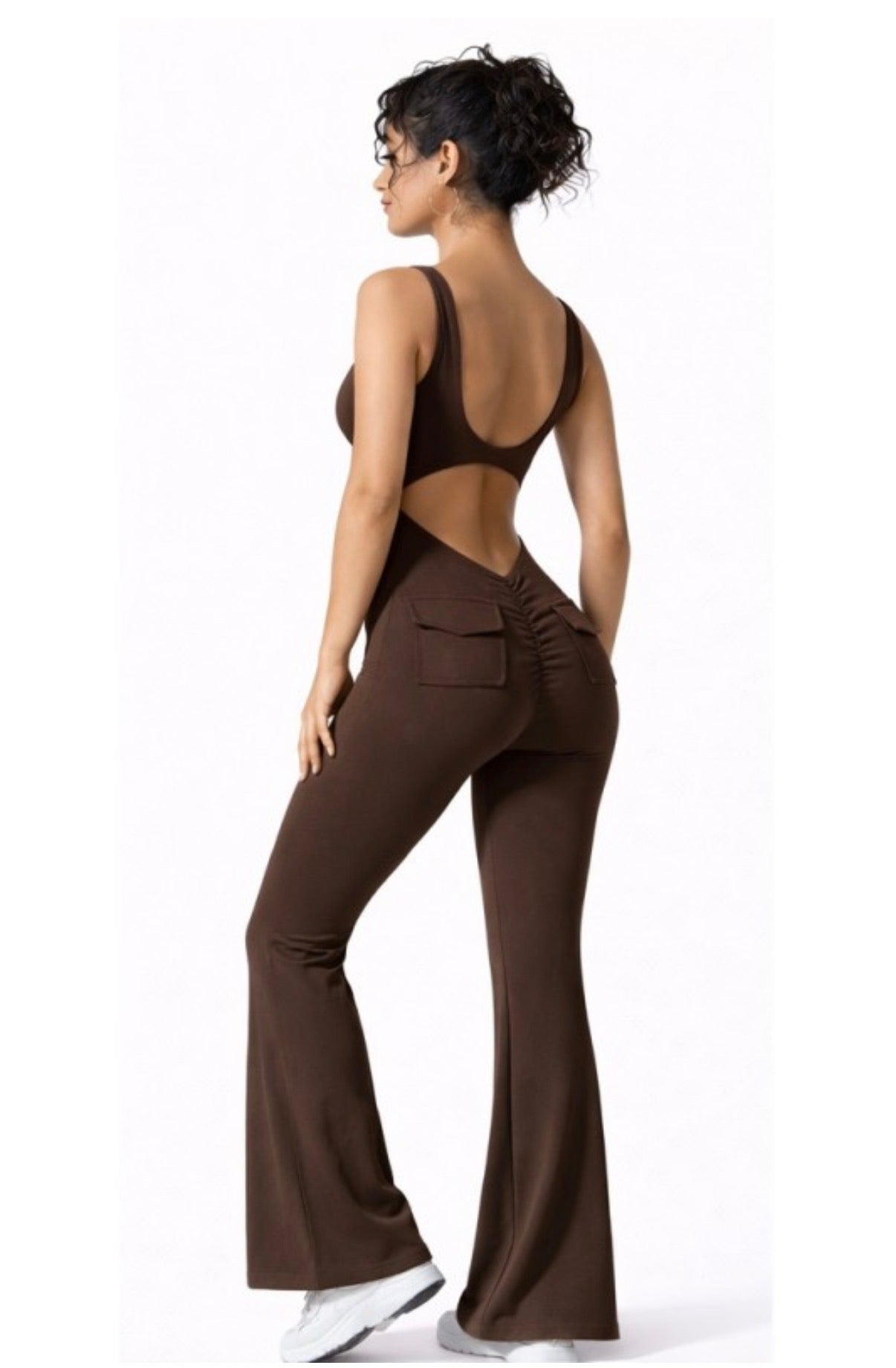 Open Back Flare Jumpsuit