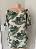 Green Tropical Wide Off-Shoulder Top