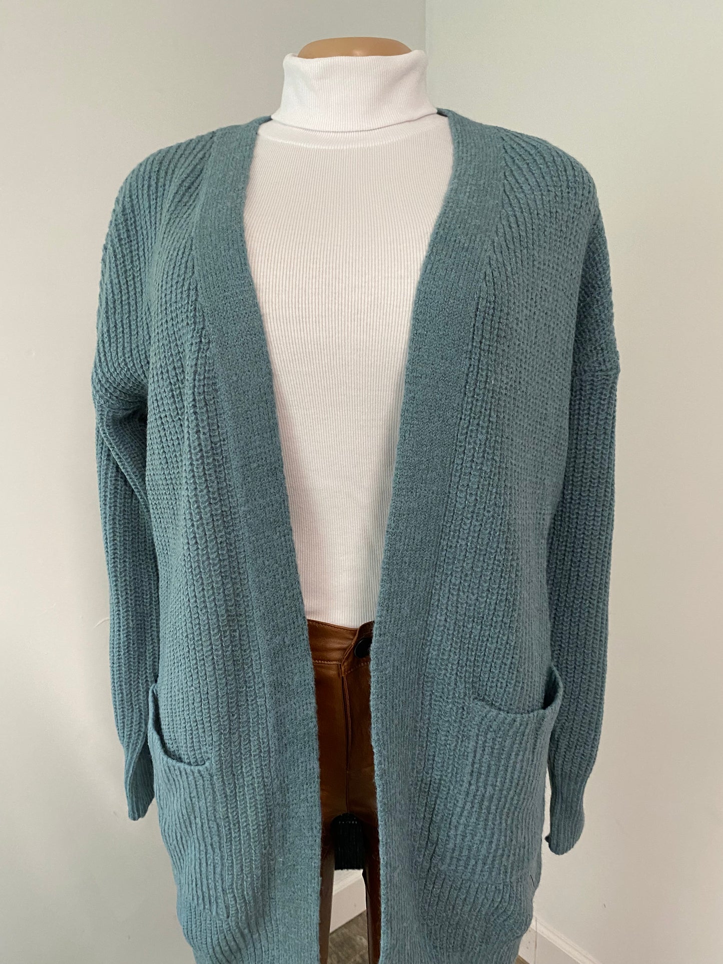 Steel Blue Sweater Cardigan (S - 2XL)