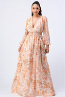 Peach Garden Maxi Dress