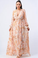 Peach Garden Maxi Dress