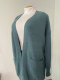 Steel Blue Sweater Cardigan (S - 2XL)